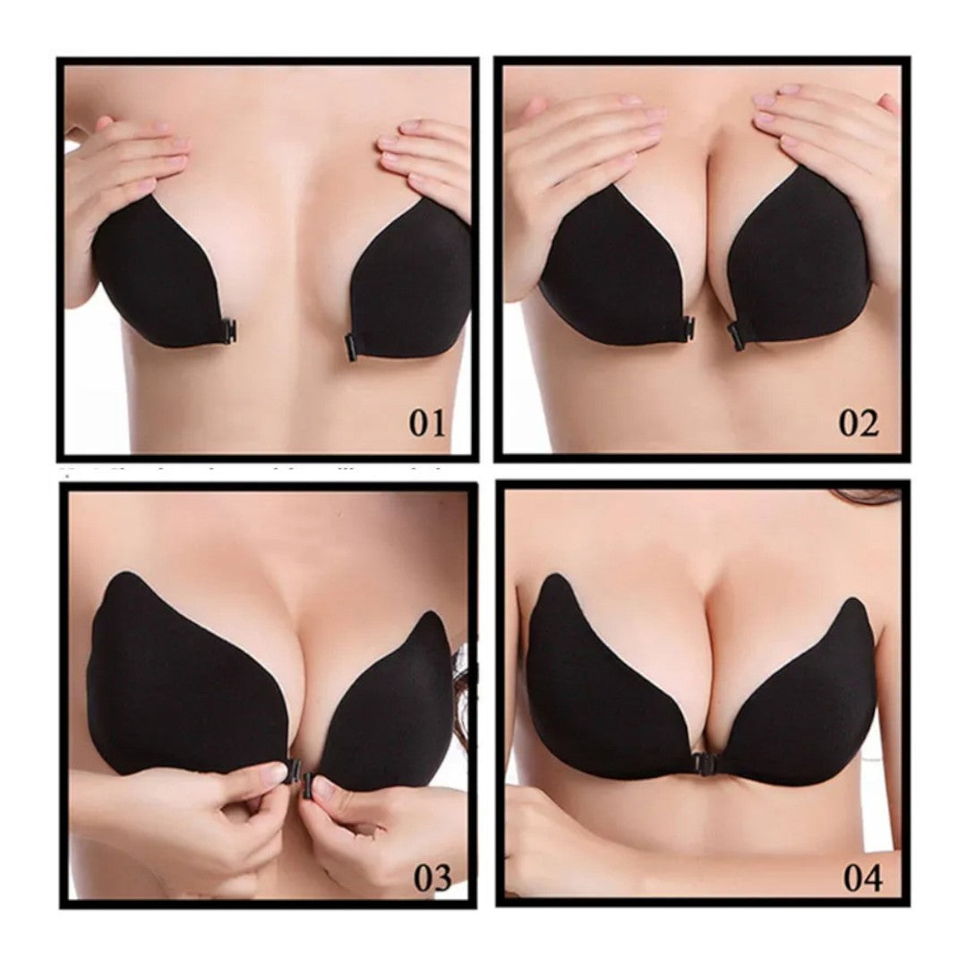Airzzy Allure™ Önden Klipsli Push-up Özellikli Askısız Gögüs Dikleştirici Sütyen