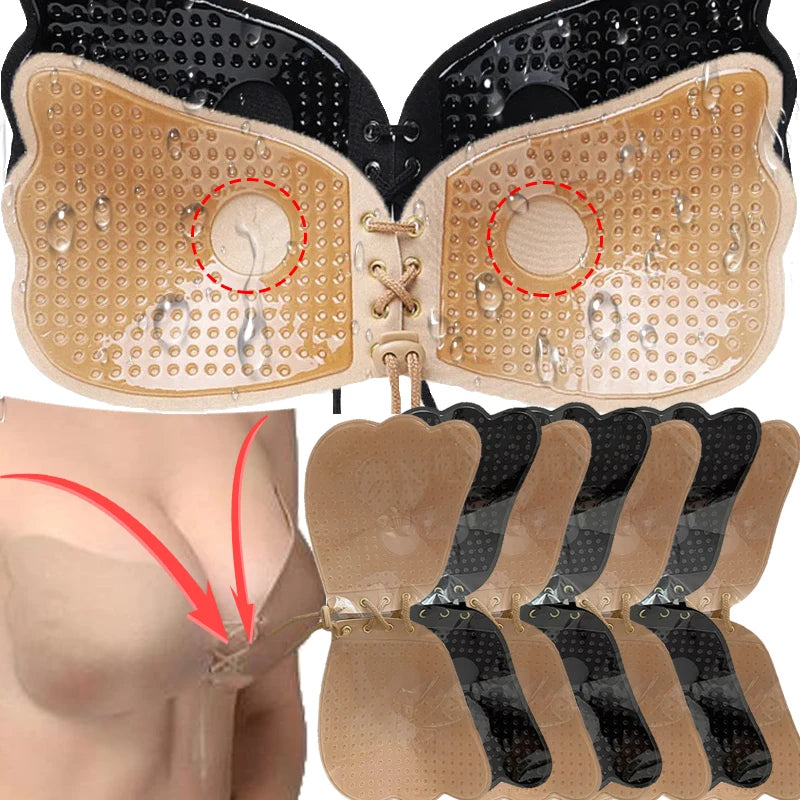 Airzzy Allure™ Önden İpli Push-up Özellikli Askısız Göğüs Dikleştirici Sütyen