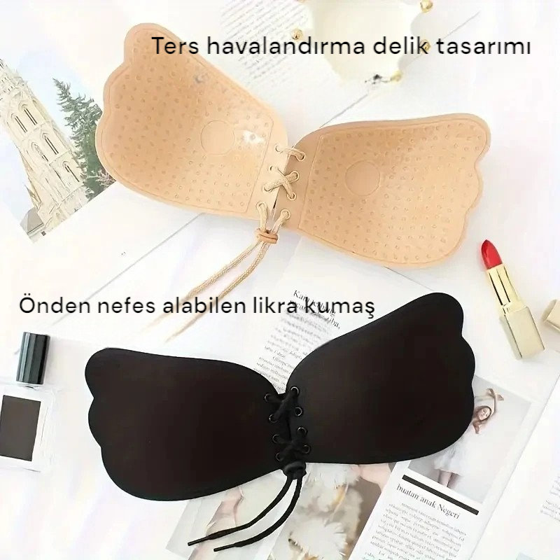 Airzzy Allure™ Önden İpli Push-up Özellikli Askısız Göğüs Dikleştirici Sütyen
