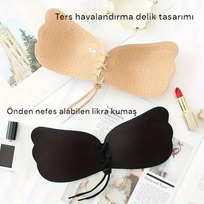 Airzzy Allure™ Önden İpli Push-up Özellikli Askısız Göğüs Dikleştirici Sütyen